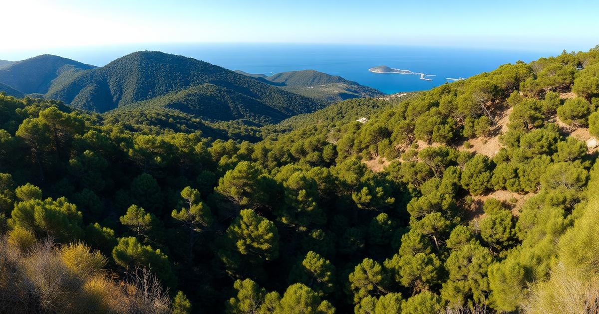 Πανοραμική άποψη του δάσους στη Ρόδο